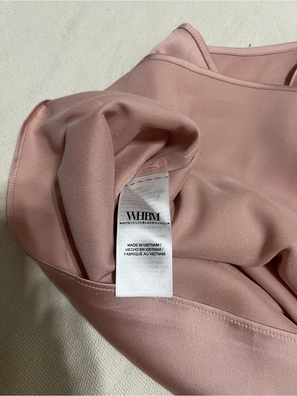 White House Black Market Sz M Pink Blush Camisole V Neck Adjustable Straps - Picture 6 of 7